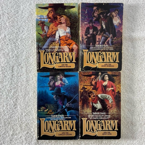 Vintage Longarm Action Western Romance Novel x4 - Picture 1 of 14